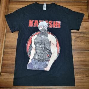 Naruto Shippuden Black Unisex Tee (Gildan) Kakashi Hatake - Size Small